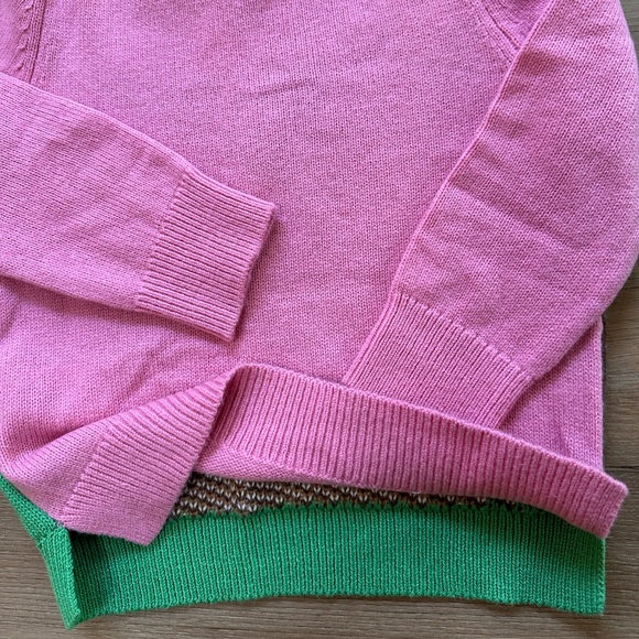 NWT. Mini Boden Pink Horse Stable Wool Blend Sweater, Size 3-4y - Picture 4 of 6